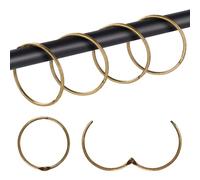 Mafeigu 30Pcs Shower Curtain Hooks,Metal Round Shower Curtain Hooks,Roman Rings,Rustproof Decorative Rings (30, Bronze)