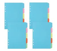 Mafeigu 4 Pack A5 Binder Dividers,Paper Index Divider,Horizontal Tabs Page for 6-Holes Ring Binders Notebooks Travel Diary Journal Personal Planner (5-Color, A5)