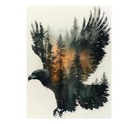 Mafenr Art Eagle Paint by Numbers for Adults, Eagle Paint by Numbers, Painting by Numbers Canvas for Gifts and Wall Decorate 12x16 Inch/30x40 CM