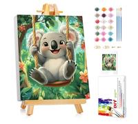 Mafenr Art Koala Paint by Numbers for Kids, Koala Paint by Number with Frame and Easel, Paint by Numbers for Children Age 5-8-12 for Gifts and Decor - 9.5X12Inch/24x30cm