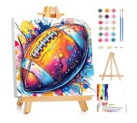 Mafenr Art Rugby Paint by Numbers for Kids, Rugby Paint by Number with Frame and Easel, Paint by Numbers for Children Age 5-8-12 for Gifts and Decor - 8X8Inch/20x20cm