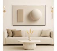 Mafett Large 3D Flat Effect Canvas Wall Art Minimalist Neutral Design 2cm Gallery Wrap in Beige | Size: A1 Mafett Beige A1