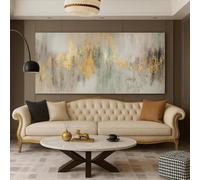 Mafett Modern Gold & Grey Large Canvas Gilded Reflections Mafett Grey