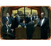 Mafia Gangsters Movie Poster The Godfather Retro Metal Sign Vintage Tin Sign for Bar Man Cave Office Garage Home Wall Art Decor Men Gift 12 X 8 inch