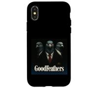 Mafia Pigeon Trio in Suits - Funny Gangster Bird Parody Art Case for iPhone X/XS