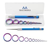 MAFIMOEA 27pcs Fishing Rod Eyelet Repair Kit Rod tip Repair kit Ceramic Guides Rings Replacement Kit 14 Sizes with A Tweezer Fishing Rod tip Repair kit