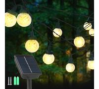mafiti 12M/40FT Solar Lights Outdoor Garden,Mafit Christmas Outdoor Light with 30 LED Pineapple Bulb Fairy Lights,8 Modes & Memory Perfect for Camping,Patios,Yards,Christmas Parties(Warm White)