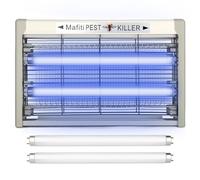 Mafiti Fly Zapper,Fly Killer Indoor with UV light Attracting Flies 20W for Kitchen,Home,Indoor Garden Yard Commercial or Domestic Usage-Grey (Extra 2 UV Bulbs)