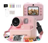 Mafiti Kids Camera Instant Print, 48MP Digital Camera with Zero Ink, Selfie 1080P Video Camera with 32G TF Card, Toys Gifts for Girls Boys Aged 3-12 for Christmas/Birthday/Holiday (Pink)