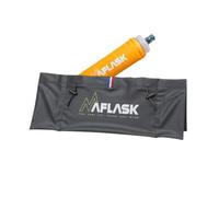 MAFLASK Running Belt Bottle Holder - Adjustable Waterproof Sports Belt - Zero Bounce - 4 Zipped Pockets - Phone Holder 6.9 Inches - Men Women - Trail, Jogging, Fitness, Black, M, Running belt