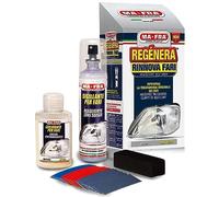 Ma-Fra Car Detailing Headlight Restorer Kit, Contains a Sealant, Polish and Abrasive Papers, Restores the Original Appearance of Car Headlights and Improves the Effectiveness of the Lights
