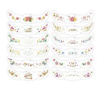 Mafuse 24 Sheets Temporary Face Tattoos, Holographic Freckle Stickers with Bunny Egg Flower Designs, Waterproof Festival Makeup Decals for Kids Adults Easter Party Favorsx