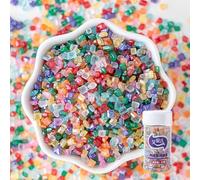 MAFUSE Crystal Sugar Gems. Edible Glitter Sugar Beads. Sparkling Diamonds for Cake Decoration. Perfect for Birthdays, Weddings, Valentine's Day, and Fairy Pink Cupcakes. Large Size, 85g.