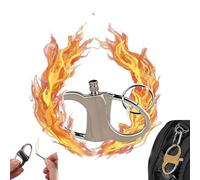 Mafuse Keychain Lighter,Permanent Match Infinity Lighter with Keychains,Mini Key Chain Lighter,Emergency Fire Starter Striker Set, Metal Keychain (Silver)