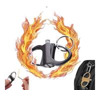 Mafuse Keychain Lighter,Permanent Match Infinity Lighter with Keychains,Mini Key Chain Lighter,Refillable Waterproof Lighters Holder Key Chain for Camping, Hiking, Emergency (Black)