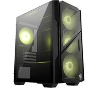 MAG FORGE M110R AIRFLOW - Mini Tower PC Case - High Airflow, Micro-ATX Capacity, 240 mm Radiator Support, Four Pre-installed ARGB Fans, Tempered Glass Side Panel - Black