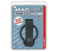BLACK LEATHER & NYLON TORCH BELT HOLDER FOR MAGLITE D-CELL
