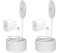 Mag_Safe Magnetic Wireless Charger for iPhone 16 15, Fast Charging for Apple MagSafe Charger 15W 6ft Wireless Pad Cable & USB C Block Adapter for iPhone 16/16 Pro/Pro Max/15/14/13/12/Plus/16Pro 2Pack