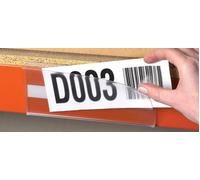 Beaverswood Magnetic Ticket Holder (Clear) With Card Insert (White) For Shelving and Racking H38mmxW1000mm (Pack 10) - TS38M/10