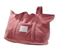 Magalis Corduroy Beach Tote Bag - Flamingo Pink | Soft Corduroy, Large Tote with Pocket, Durable Shoulder Bag