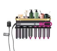 Magam Airwrap Holder Storage Stand for Dyson Airwrap, Wall Mount Curling Iron Accessories, Bathroom Organizer, No Drilling Installation, Suitable for Bathroom|Bedroom|Hair Salon, Large, Tuhao Gold