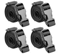 MAGARROW 40" 60" Strap Buckle Packing Straps Adjustable 1-Inch Belt, Black (4-Pack), 1" Wide - 40" Long