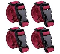 MAGARROW 40" 60" Strap Buckle Packing Straps Adjustable 1-Inch Belt, Red (4-Pack), 1" Wide - 60" Long