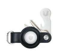MAGATI Airgonizer Leather Key Case (Black), Compatible with Apple Airtag, Includes Key Finding Service & Trolley Releaser, Key Organizer for 1-7 Keys, Unisex