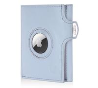 MAGATI Slim Wallet with Coin Compartment, RFID Protection, Mini Wallet Men & Women, Small, il Santo Card Holder, Shopping Trolley Chip Compartment, Wallet, Light blue-orange, airtag wallet, XL coin