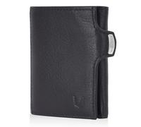 MAGATI Slim Wallet with Coin Compartment, RFID Protection, Mini Wallet Men & Women, Small, il Santo Card Holder, Shopping Trolley Chip Compartment, Wallet, black/red, Slim Wallet, XL coin compartment