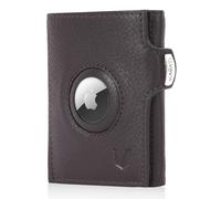 MAGATI Slim Wallet with Coin Compartment, RFID Protection, Mini Wallet Men & Women, Small, il Santo Card Holder, Shopping Trolley Chip Compartment, Wallet, Espresso-Orange, airtag wallet, XL coin