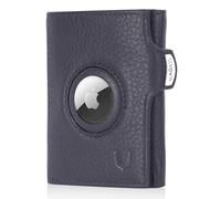 MAGATI Slim Wallet with Coin Compartment, RFID Protection, Mini Wallet Men & Women, Small, il Santo Card Holder, Shopping Trolley Chip Compartment, Wallet, Navy-Beige, airtag wallet, XL coin