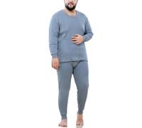 MAGAUSVZVK Men's Thermal Underwear Set, Winter Thermal Base Layer, Ultra-Soft, Warm Crew Neck Long Sleeve Suit with High Waist, Seamless, Slim Fit Top and Pants(Hellgrau,7XL)