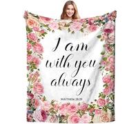 Magazasi Christian Blanket Inspirational Thoughts Throw Blanket Bible Verse Prayers Get Well Soon Blankets Soft Lightweight Warm Blankets for Women Men Gift 50"X40"INCH