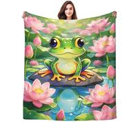 Magazasi Frog Blanket Warm Cozy Cute Frog Throw Blanket Gifts for Frogs Lovers Blankets Bedding Couch Sofa Decor for Women Adults 50"X40"INCH