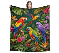 Magazasi Parrot Bird Blanket Cockatiel Parrot Bird Fleece Throw Blanket Cockatiel Birthday Stuff Gifts Bedding Decor for Women Adults 50"X40"INCH