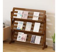 Magazine Display Rack Behind The Door, 3-Tier Narrow Floor Bookshelf, Free Standing Wooden Bookcase(20.9in)