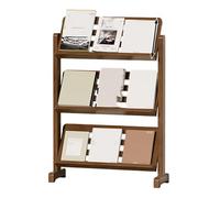 Magazine Display Rack Behind The Door, 3-Tier Narrow Floor Bookshelf, Free Standing Wooden Bookcase(27.6in)