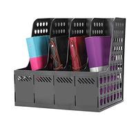 Magazine File Book Holder - Desktop Plastic Document Cabinet Rack- Desktop Organizer - File Rack Display and Storage - Vertical Document Folder for School Office Organization - 4 Compartments