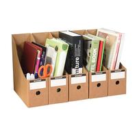 Magazine File Holder, 8 PCS Magazine File Holders, Cardboard Magazine Rack with Labels A4 File Organiser Box for School Office Desktop File Paper Divider Storage 27 x 26 cm