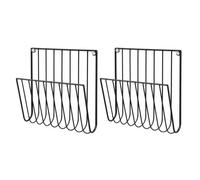 Magazine Holder Metal Brochure Organizer with Open Wire Structure and Lower for Waiting Areas Study Rooms Wall Mounted Magazine Holder Metal File Brochure Display Rack Literature Storage Home, Black