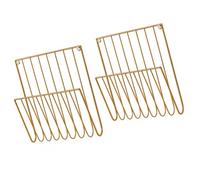 Magazine Holder Metal Brochure Organizer with Open Wire Structure and Lower for Waiting Areas Study Rooms Wall Mounted Magazine Holder Metal File Brochure Display Rack Literature Storage Home, Gold