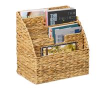 Magazine Holder Rack Newspaper Basket Stand Documents Water Hyacinth 34x34x20cm