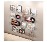 Magazine Holder Rack,Wall-Mounted Magazine Racks - 4 Pack Clear Acrylic Display Holders for Living Room, Bathroom & Bedroom - Ideal for Children's Books, Comics & Records - 27.5in Long