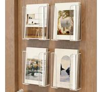 Magazine Holder, Transparent Wall Mount Brochure Holder, Literature Storage Rack, Organizer for Offices, Schools, Libraries