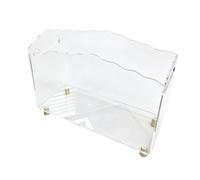 Magazine Organizer Clear File Holder with Scalloped Trim, Open Top Paper Storage for Desk Shelf Counter Home Study Document Sorter Mail Holder Upright Folder Rack Transparent Literature Bin Paper File