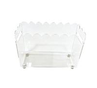 Magazine Organizer Clear File Holder with Scalloped Trim, Open Top Paper Storage for Desk Shelf Counter Home Study Document Sorter Mail Holder Upright Folder Rack Transparent Literature Bin Paper File