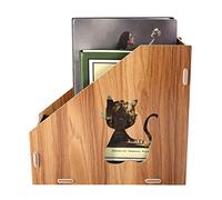 Magazine Organizer large magazine holder Hollow Out Cat Appearance Design, Desk Display Rack to Keep Desk Tidy, Wooden Desk File Organizer Desk Supplies Organisers
