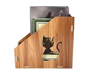 Magazine Organizer large magazine holder Hollow Out Cat Appearance Design, Desk Display Rack to Keep Desk Tidy, Wooden Desk File Organizer Desk Supplies Organisers