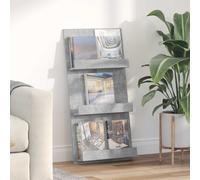 Magazine Rack 3-Shelf Concrete Grey Engineered Wood 51x11x102 cm Modern Indoors